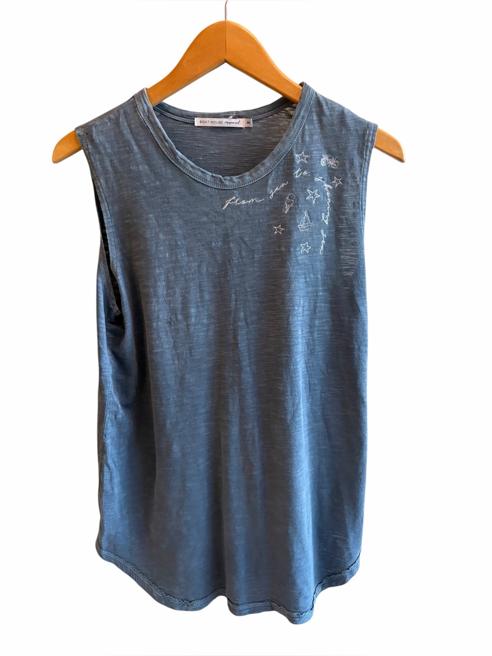 BOAT HOUSE APPAREL From Sea To Shining Sea Blue Sleeveless Top